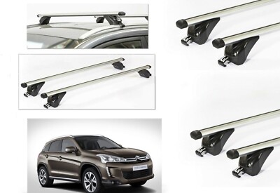 BARRE PORTATUTTO K39 ALLUMINIO CITROEN C4 AIRCROSS ANNO 2012 RAILS CHIUSI 4 SERR
