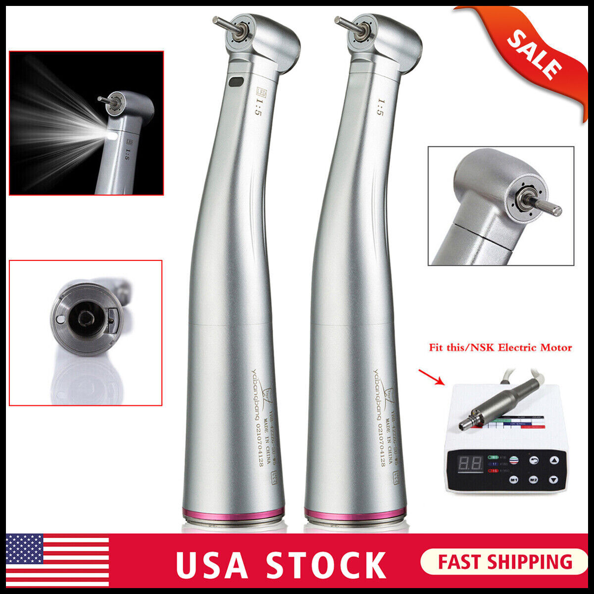 Star Dental Handpiece 1:5 Dental Contra Angle Handpiece With LED Fiber Optic - Fits NSK Electric Motors, 200,000 RPM 1:5 LED Fiber Optic Handpiece - Foto 3