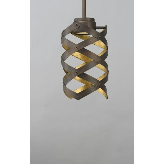Maxim Lighting 35059BZGTGLD Weave-Mini Pendant 1 Light 6" x 11" Bronze Gilt Gold - Image 2 of 3