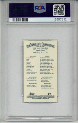 2008 TOPPS ALLEN & GINTER BASEBALL ICONS MINI BABE RUTH YANKEES PSA 10 LOW POP - Bild 2 von 2