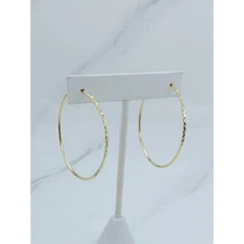 ❤️ Real 14k Gold Earrings Hoop   ❤️ 47mm - Aretes arracada en oro