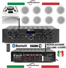 KIT AUDIO FILODIFFUSIONE CONTROFFITTO VOLUME SEPARABILI 4 Z.  BLUETOOTH RADIO FM