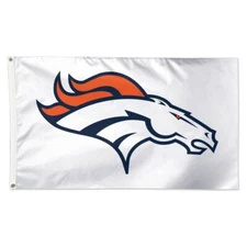 For Denver Broncos Football fans 3x5 ft White Background Flag - NFL Gift Banner