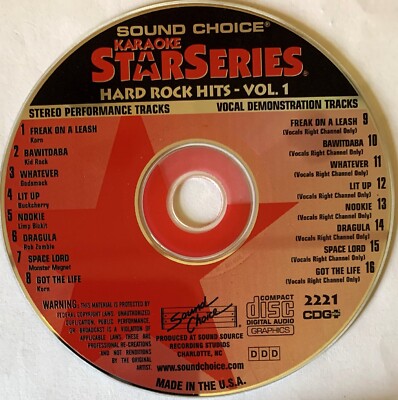 SOUND CHOICE STAR SERIES - HARD ROCK HITS - VOL 1 - SC2221 - LOT 2205