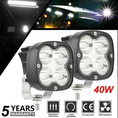 2Pcs LED Arbeitsscheinwerfer KFZ 40W 12V 24V Auto Flutlicht Traktor Scheinwerfer