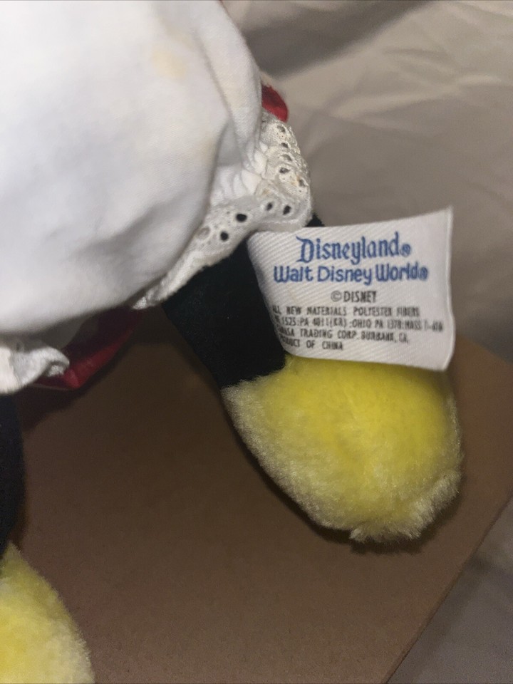 Very Clean Vintage MINNIE MOUSE 13" Plush Doll Toy Disneyland Walt