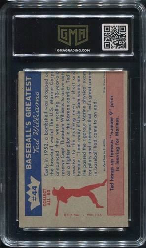 1959 Fleer Ted Williams #44 - 1952 Back to the Marines - GMA 4.5 VG/Ex+ - Picture 2 of 2
