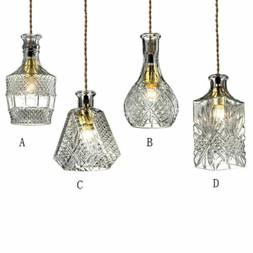 Retro Adjustable Cable Decanter Glass Bottle Pendant Light Chandelier Fixture - Picture 2 of 11