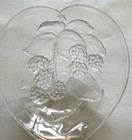 Vintage Rare Set (4) Glass Heart Shape Fruit Dishes, Embossed Frosted Fruits — photo 6