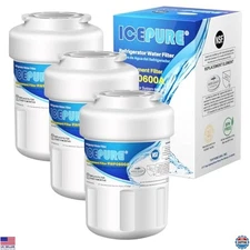 ICEPURE RWF0600A Water Filter 3-Pack Compatible with GE MWF, HDX FMG-1, 46-9991