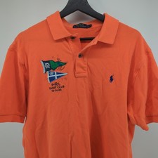 Polo Ralph Lauren Yacht Club Men's Large Polo Shirt Orange Preppy PRL