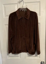 rebecca malone jacket 1x brown velour 