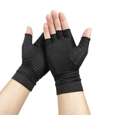 Copper Compression Gloves Fingerless Arthritis Pain Relief for Carpal Tunnel