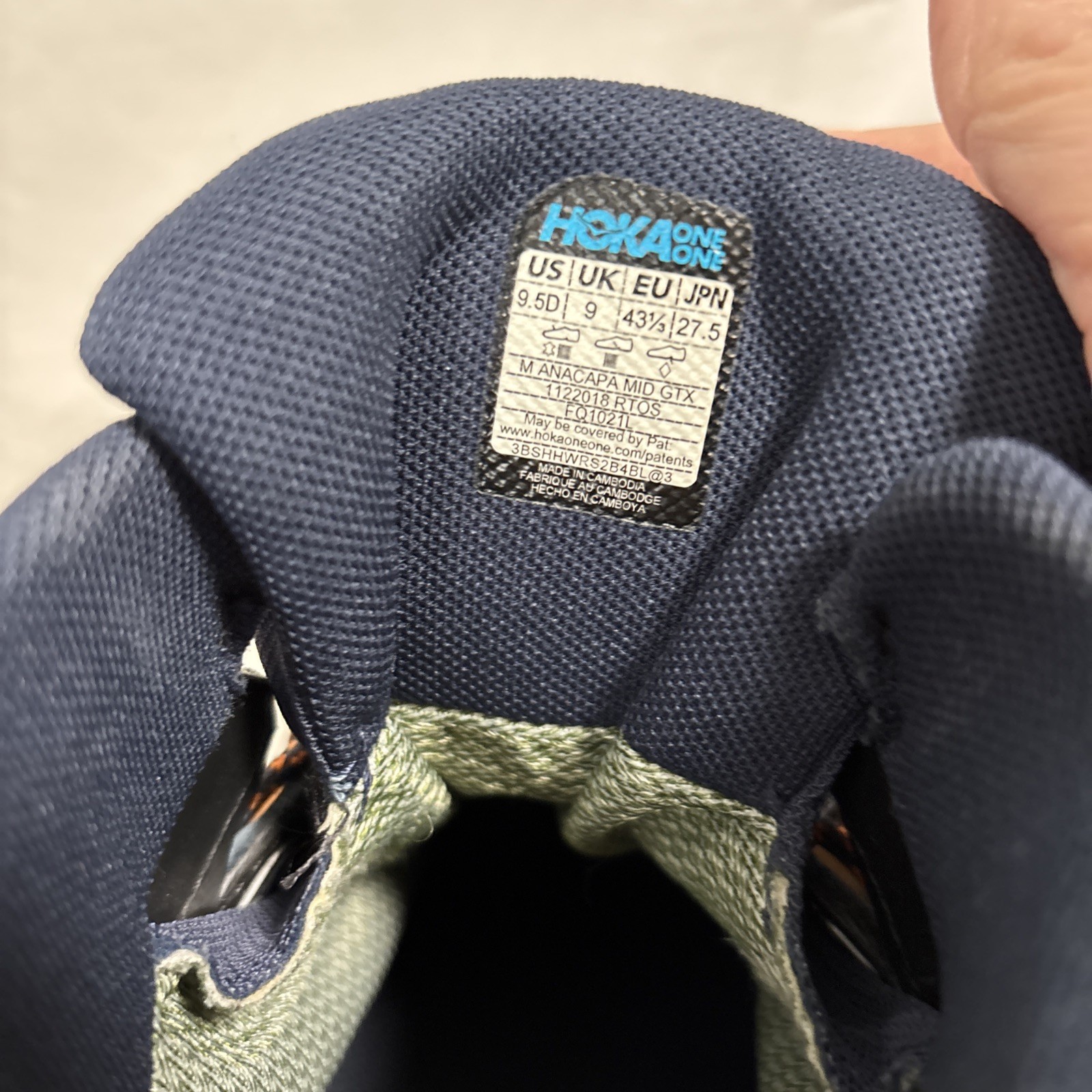 Hoka One One Anacapa Mid GTX Gore-Tex Hiking Boots Shoes Mens 9 Blue Trail thumbnail 9