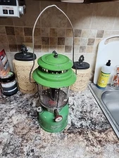 Vintage Green Roddy Camping Backpacking Lamp Lantern Double Mantle Coleman Globe