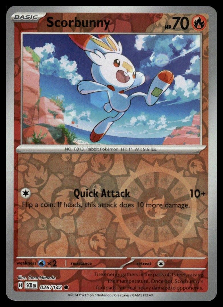 Scorbunny SV07: Stellar Crown #026/142 Reverse Holo NM