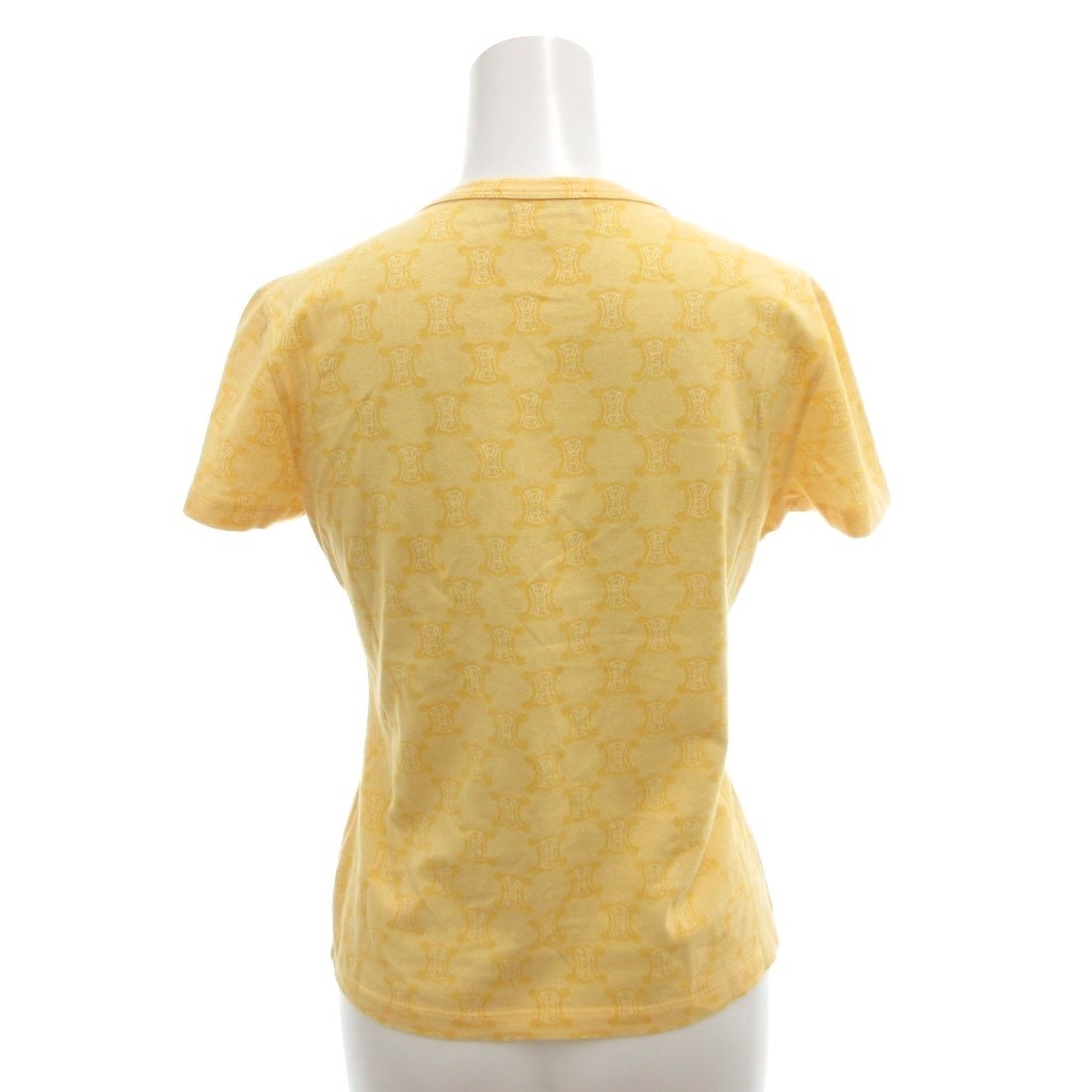 Celine Tshirt Allover Pattern Triomphe Yellow M U… - image 2