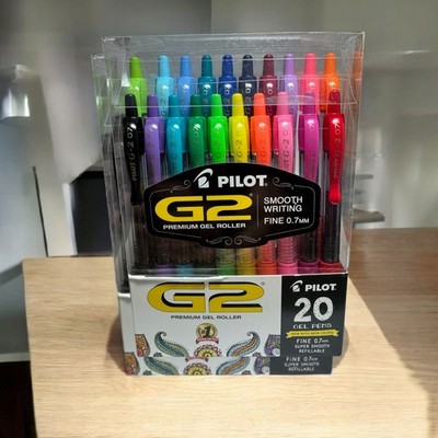 Pilot G2 Retractable Multi Color Gel Ink Pens Fine Point Color 0.7mm 20 Count