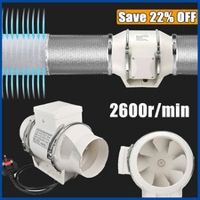 4" Quiet Inline Extractor Fan Bathroom & Hydroponics for Ventilation High Power