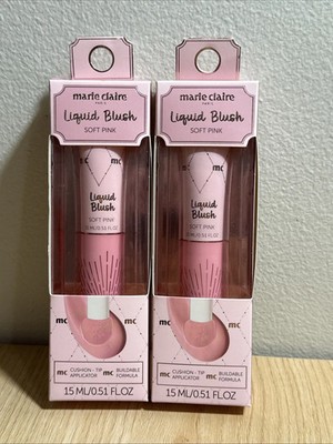 2 Pieces MARIE CLAIRE LIQUID BLUSH SOFT PINK 15 ML/ 0.51OZ.