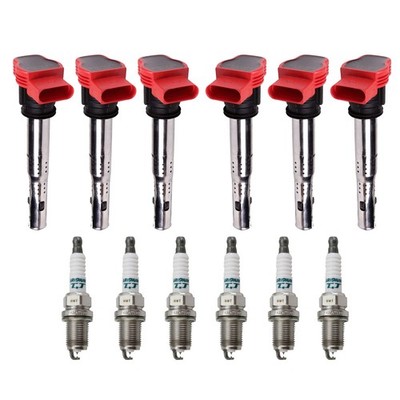 Eldor 6 Ignition Coils Denso Iridium TT Spark Plugs Kit for Audi Q5 S5 V6