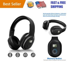Wireless Bluetooth 5.0 Headphones with FM Radio - Lightweight Over-Ear Comfort