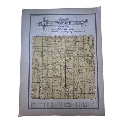Map Of Washington Twp Marion County IA 1917 Marion County IA Plat Map TV36-3