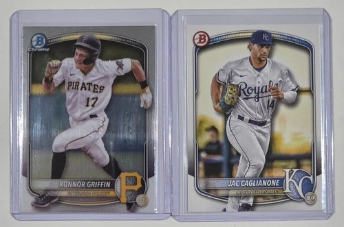 (2) 2025 Bowman CHROME KONNOR GRIFFIN + JAC CAGLIANONE Prospect Card Lot