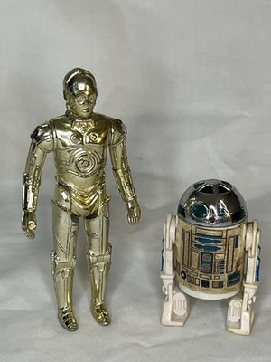 Vintage 1977 Kenner Star Wars C-3PO HK/R2-D2 Taiwan COO Figure Lot Nice Dome!