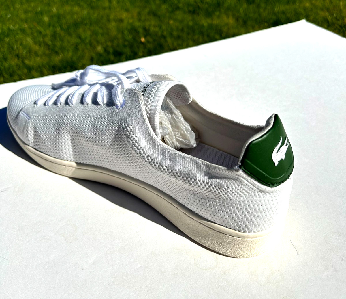 Lacoste Carnaby Piquée Sneakers Trainers Men's 12 White & Green w/ Logo $120 NEW thumbnail 8
