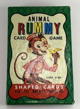 Vintage Animal Rummy Card Game 1950s 1960s Shaped Cards Ages 4  Up Retro