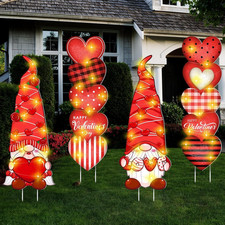 4 Pack Large Valentines Day Decorations Outdoor Valentine'S Day Yard Stakes Sign