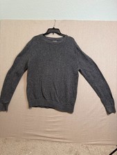 St. Johns Bay Classic Casual Pullover Knit Sweater Long Sleeve Dark Grey L