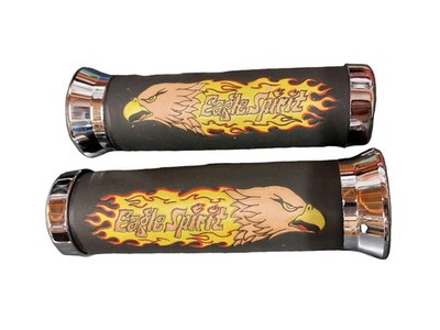 Rickman Motorrad 1'' Flamed Eagle Spirit Leder Polster Griff Set BC22786 - T