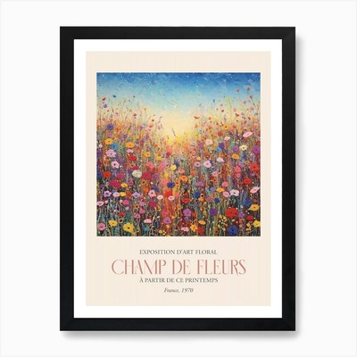 Champ de Fleurs, Blumenkunst Ausstellung gerahmtes Wandbild Poster Leinwanddruck Bild