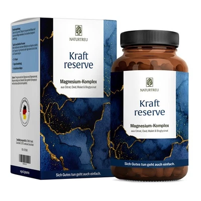 Magnesium Bisglycinat Kapseln hochdosiert 180 Stk vegan Kraftreserve NATURTREU® - Bild 1 von 4