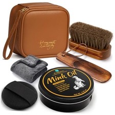 4-in-1 Mink Oil Leather Conditioner and Cleaner 3.52 oz - 6-in-1 Gift Set 