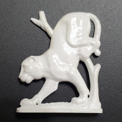 1953 white JAGUAR Alphabet Animal Nosco Type II CRACKER JACK PRIZE Z-1179