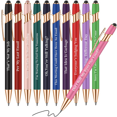 Snarky Funny Office Pens,12 Pcs Negative Sarcastic Hilarious Quotes Work Ball...