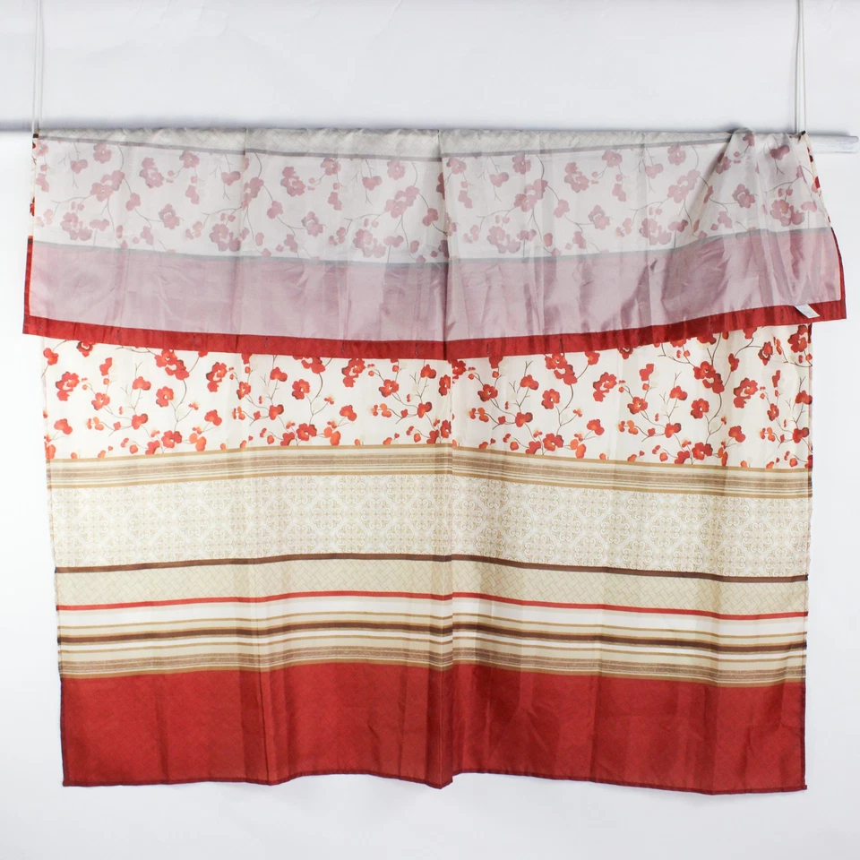 Lote de 2 Mainstays Cortina de Ducha Tela Floral Roja y Tela Forro de Ducha Blanco Foto 2 de 4