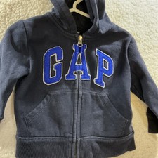 Baby gap toddler 12 to 18 months full zip hoodie navy blue with GAP on the chest