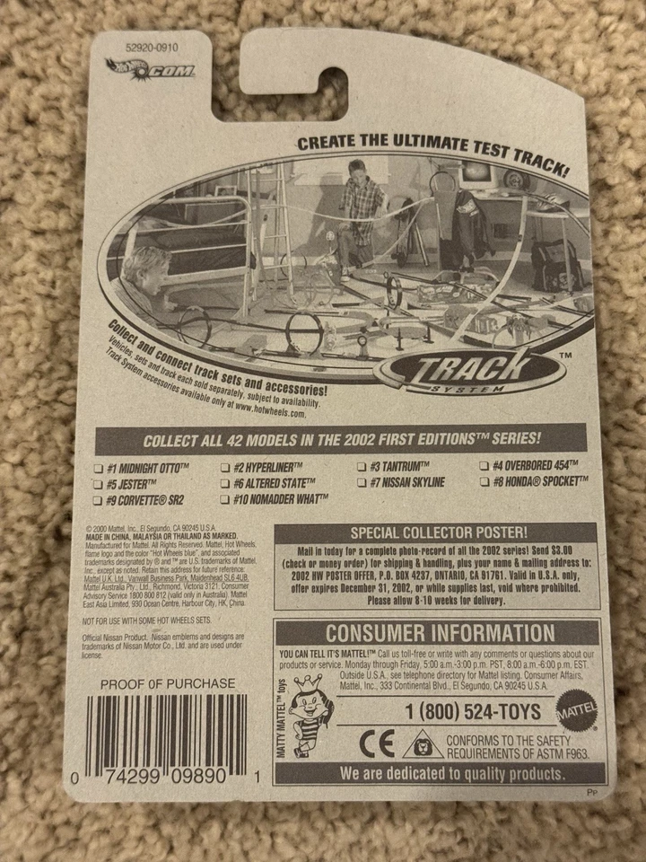 Nissan Skyline 2002 primeras ediciones Hot Wheels coleccionista 7/42 #019 escala 1:64 Foto 2 de 2