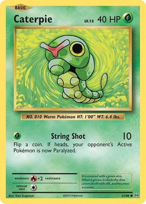 Caterpie Reverse Holo Common XY - Evolutions 3/108 NM