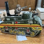 Marx Vintage Tin Tank Toy Vehicle with Soldier Collectible for 17 Years & Up