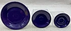 3 H.L. Fiesta Dinner Plates, Royal Purple AAAB Lead Free 10.5",7.25",6"Plate Set
