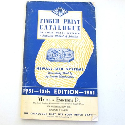 1951 Swiss Watch Material FINGER PRINT CATALOGUE - Newall 12th Edition