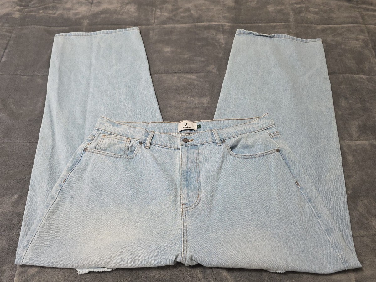 Scuffers Y2K Distressed Jumbo Bottoms Denim Jeans SZ 40; W38×L30
