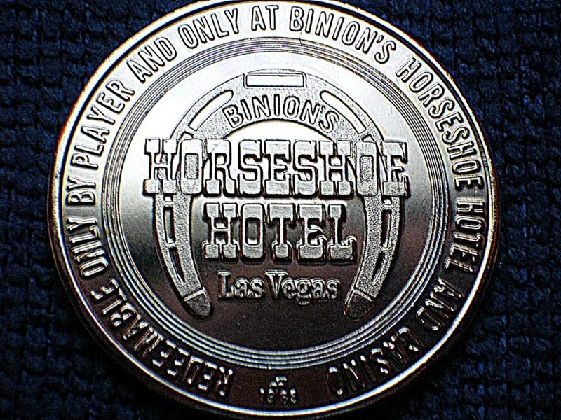 Franklin Mint 1965 Pure Silver Proof "BINION'S HORSESHOE Hotel & Casino" $1Token
