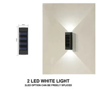 2er Solar LED Wandleuchten Außen IP65 Wasserdicht Garten & Hof Lampe Sicherheits