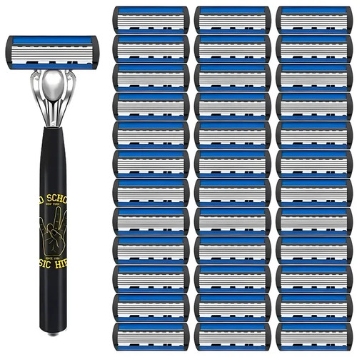 Men's Razor Set with 1 Handle and 33 Replacement Blades 6-Layer Shaving ...